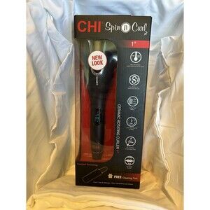 CHI Spin N Curl Ceramic Rotating 1” Hair Curler, Black